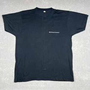 Vintage 1980’s IBM Personal System 2 Shirt Black SINGLE STITCH Size XL Tech Tee